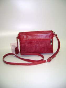 Кожаная женская сумка P 225 красная