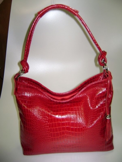 Кожаная женская сумка P 232 красная