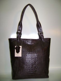 Кожаная женская сумка P 235 коричневая