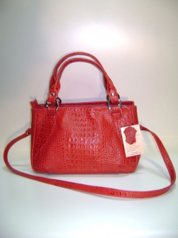 Кожаная женская сумка P 224-1 красная