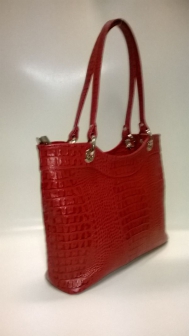 Кожаная женская сумка P 244 красная