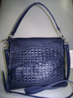 Кожаная женская сумка P 243 синяя