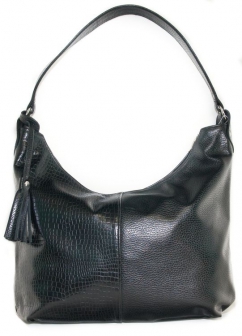 Кожаная женская сумка P 210 чёрная